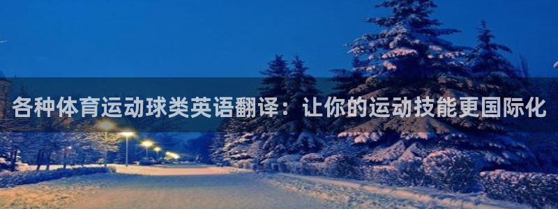 三亿体育网页版：各种体育运动球类英语翻译：让你的运动技能更国际化